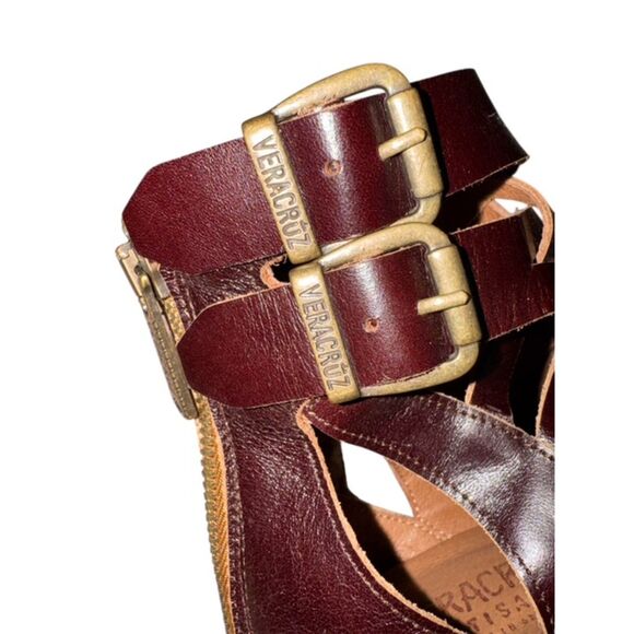 Veracruz by Sundance Leather Strappy Heeled Boots NWOB Sz 37 - Picture 5 of 8